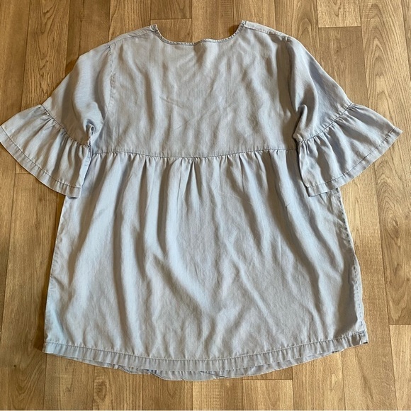 Live 4 Truth Boho Ruffle Top 1X Sky Blue - Picture 5 of 7